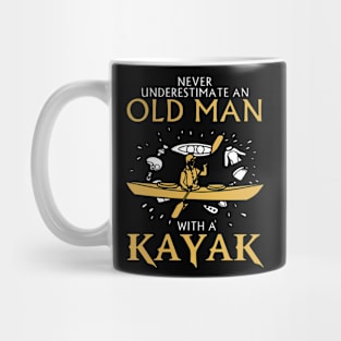 Old Man with a Kayak Gift Hobby Canoe Mug